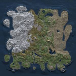 Thumbnail Rust Map: Procedural Map, Size: 4000, Seed: 769942581, 14 Monuments