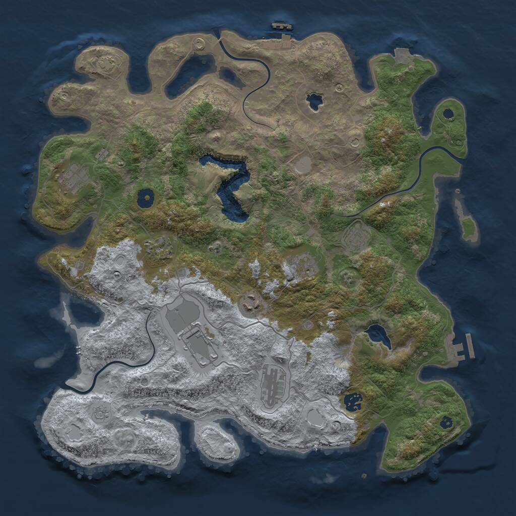 Rust Map: Procedural Map, Size: 4096, Seed: 295926099, 14 Monuments