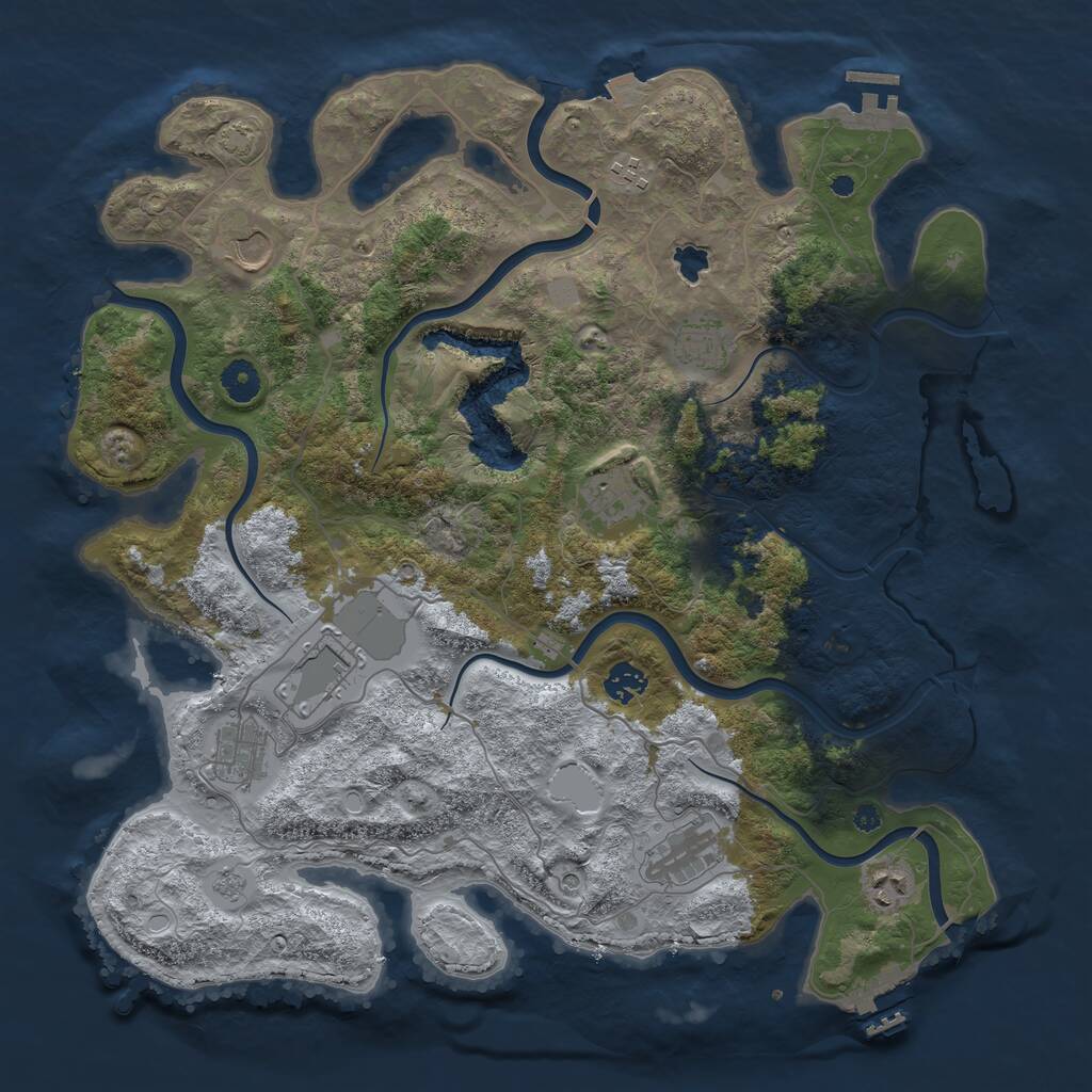 Rust Map: Procedural Map, Size: 4096, Seed: 295926099, 15 Monuments