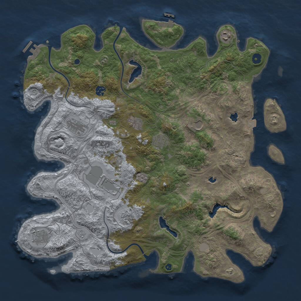 Rust Map: Procedural Map, Size: 4500, Seed: 647797132, 16 Monuments