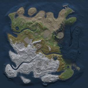 Thumbnail Rust Map: Procedural Map, Size: 3500, Seed: 984312501, 14 Monuments