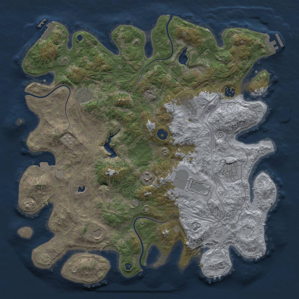 Rust Map: Procedural Map, Size: 4250, Seed: 2096168898, 14 Monuments