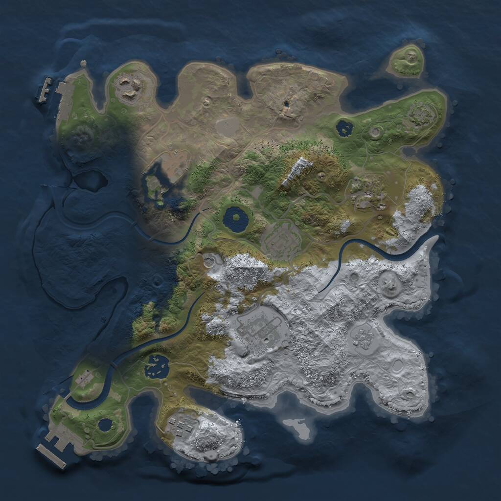 Rust Map: Procedural Map, Size: 3000, Seed: 687589222, 13 Monuments