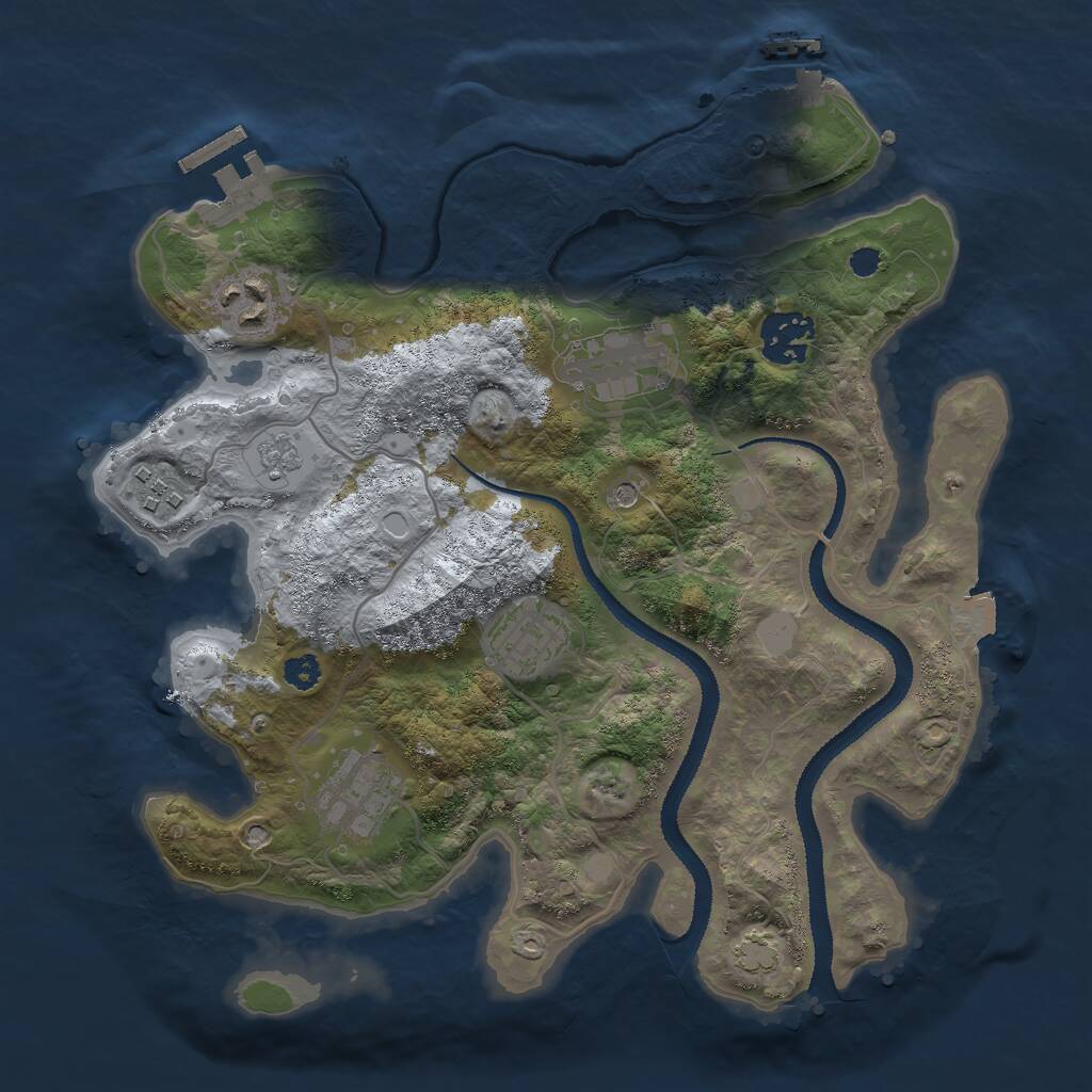 Rust Map: Procedural Map, Size: 3000, Seed: 11283, 12 Monuments