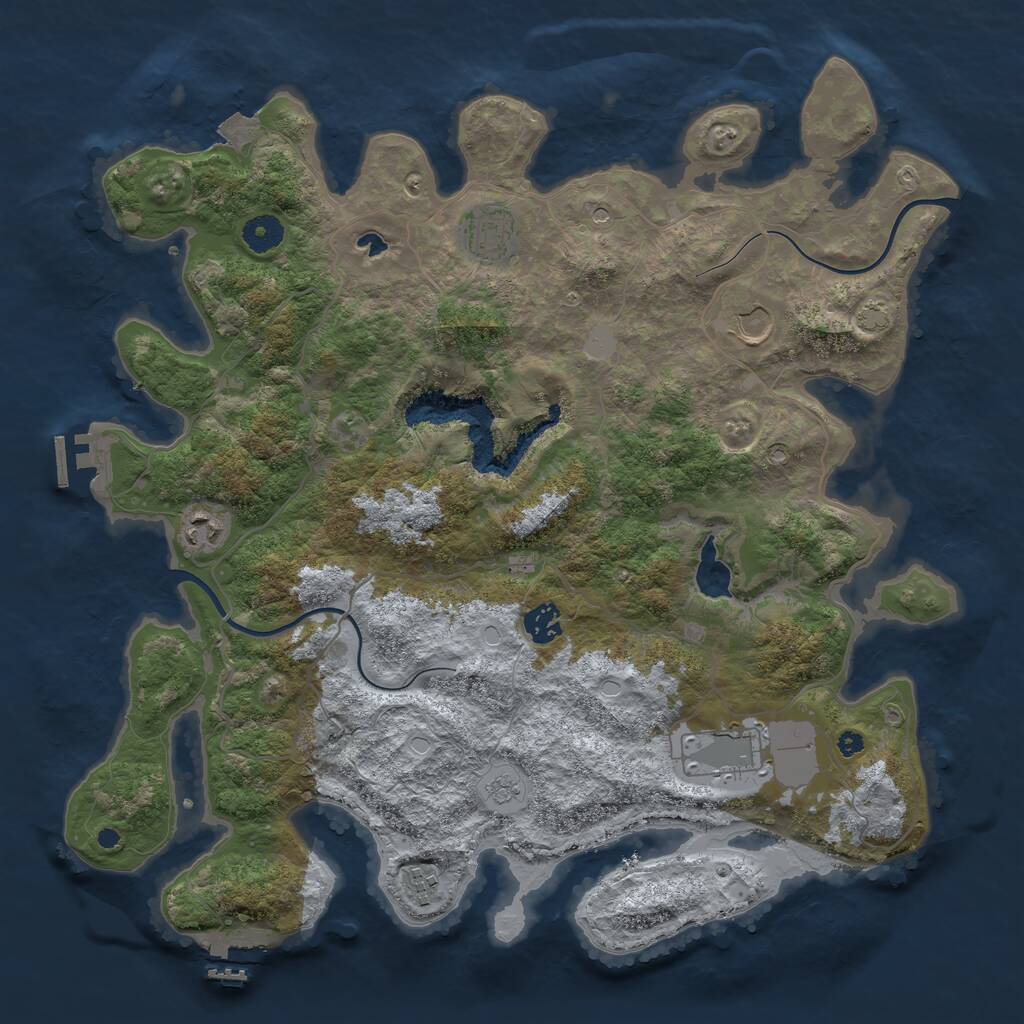 Rust Map: Procedural Map, Size: 4000, Seed: 62845297, 12 Monuments
