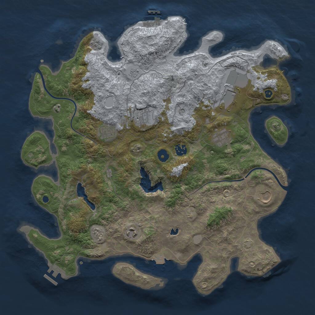Rust Map: Procedural Map, Size: 4000, Seed: 1884861799, 14 Monuments
