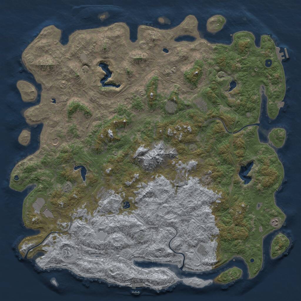 Rust Map: Procedural Map, Size: 6000, Seed: 1989201520, 17 Monuments