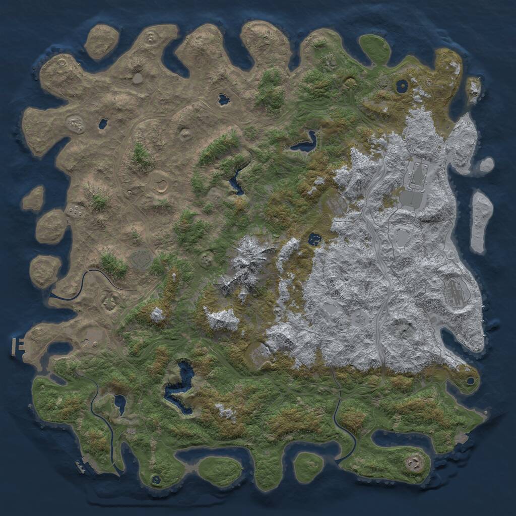 Rust Map: Procedural Map, Size: 6000, Seed: 76164, 17 Monuments