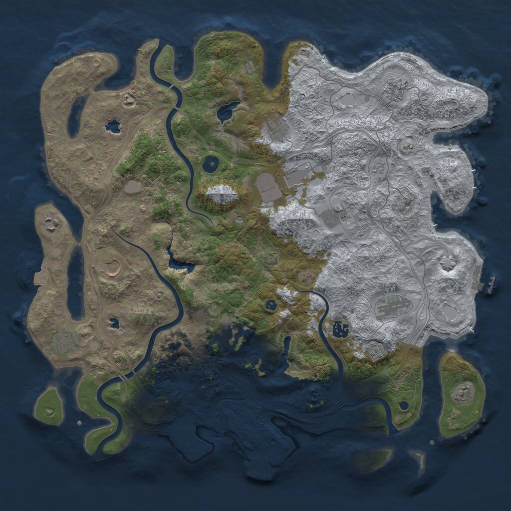 Rust Map: Procedural Map, Size: 4599, Seed: 1899876, 17 Monuments