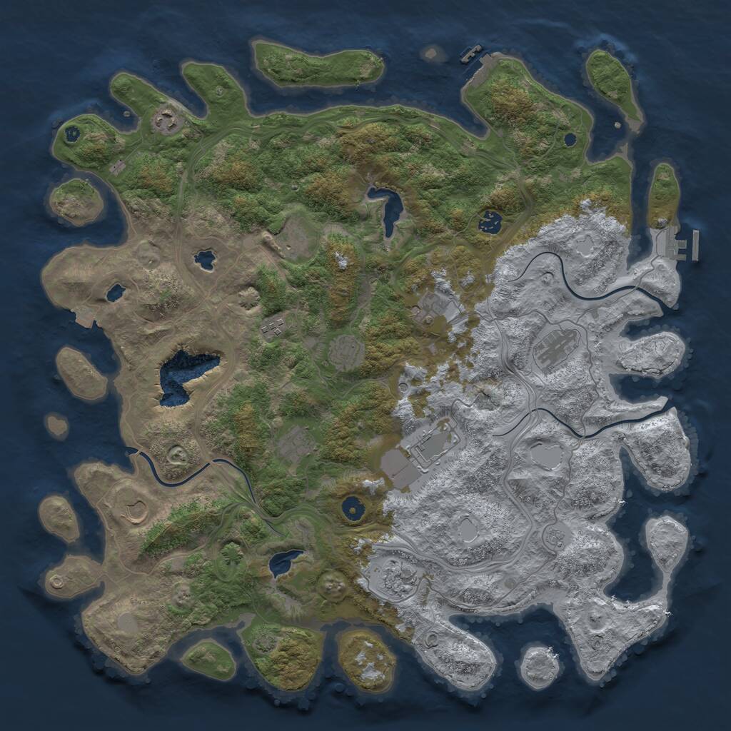 Rust Map: Procedural Map, Size: 4750, Seed: 193271462, 17 Monuments