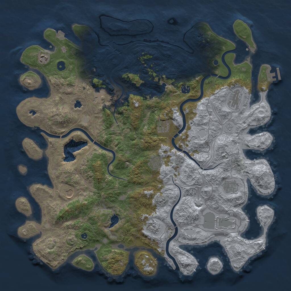 Rust Map: Procedural Map, Size: 4750, Seed: 193271462, 16 Monuments