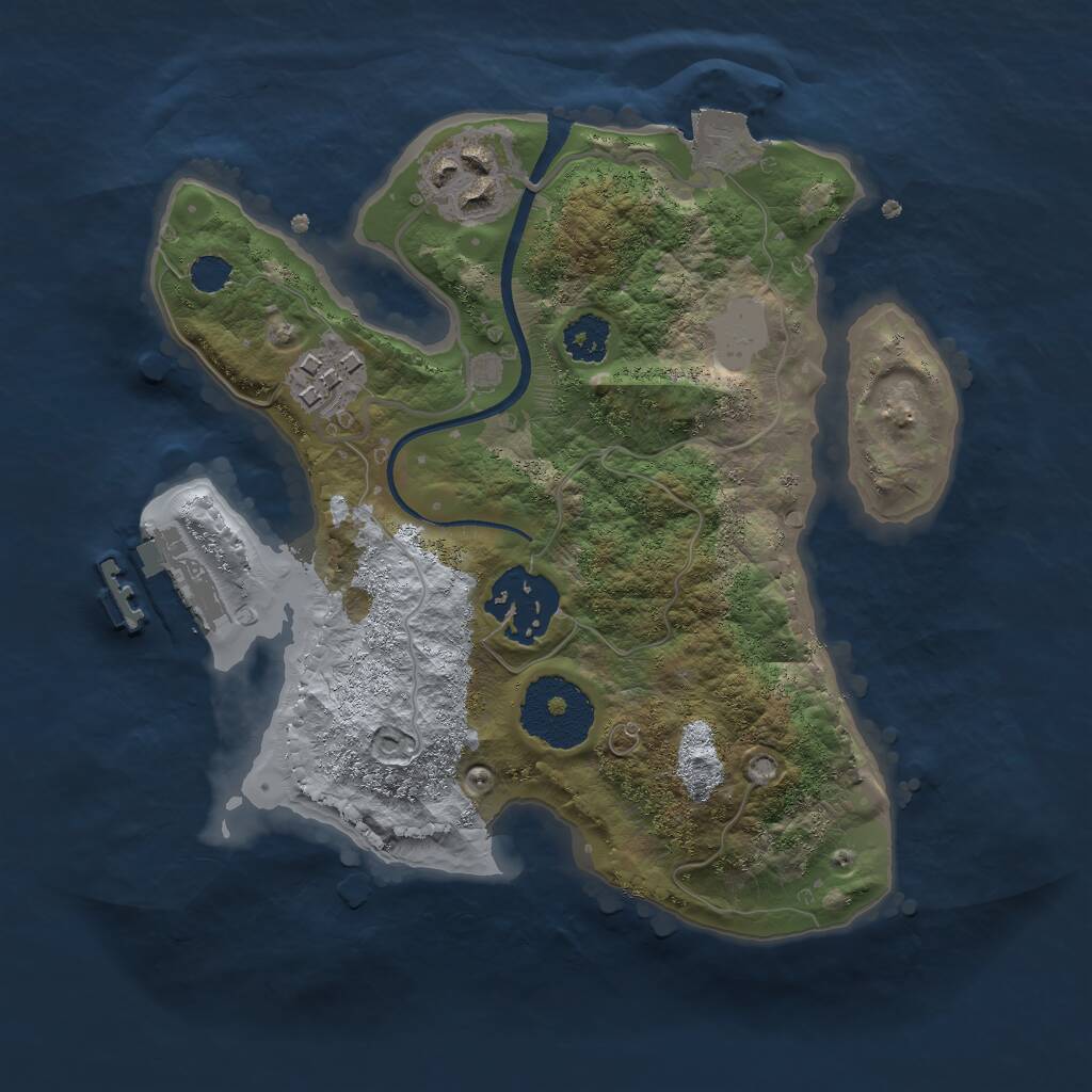Rust Map: Procedural Map, Size: 2300, Seed: 968609042, 5 Monuments