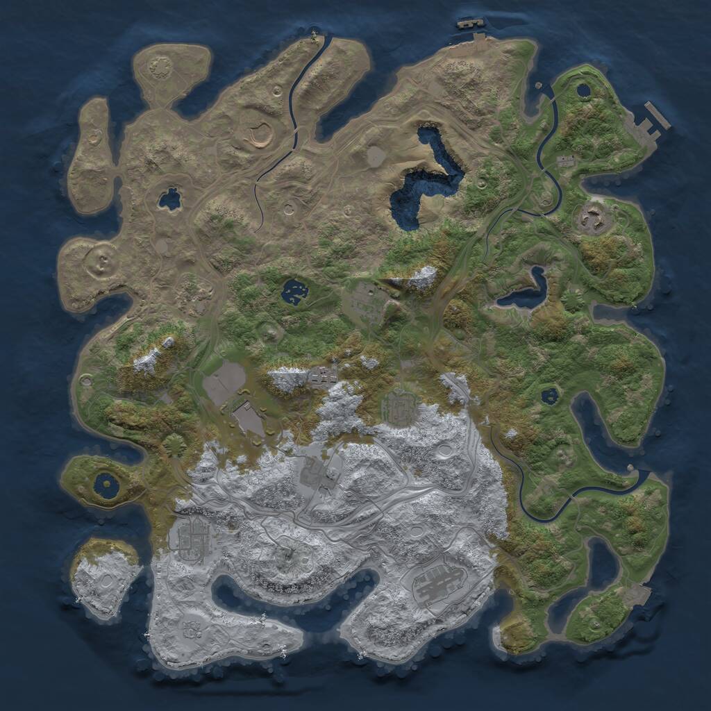 Rust Map: Procedural Map, Size: 4250, Seed: 1787430683, 17 Monuments