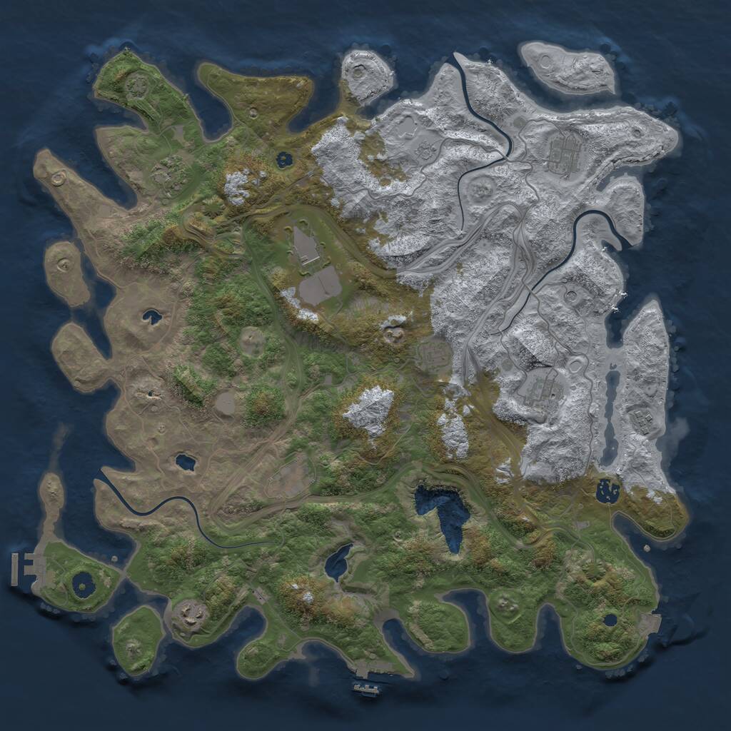 Rust Map: Procedural Map, Size: 4500, Seed: 3676377, 15 Monuments