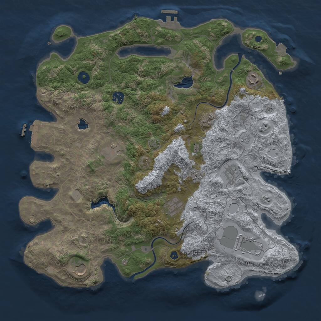 Rust Map: Procedural Map, Size: 4000, Seed: 8920497, 14 Monuments