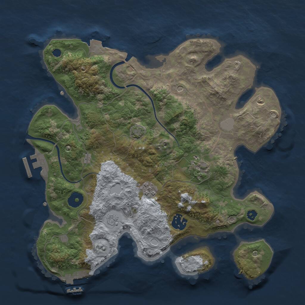 Rust Map: Procedural Map, Size: 3000, Seed: 48815, 9 Monuments