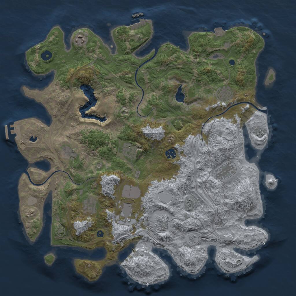 Rust Map: Procedural Map, Size: 4250, Seed: 28251, 16 Monuments