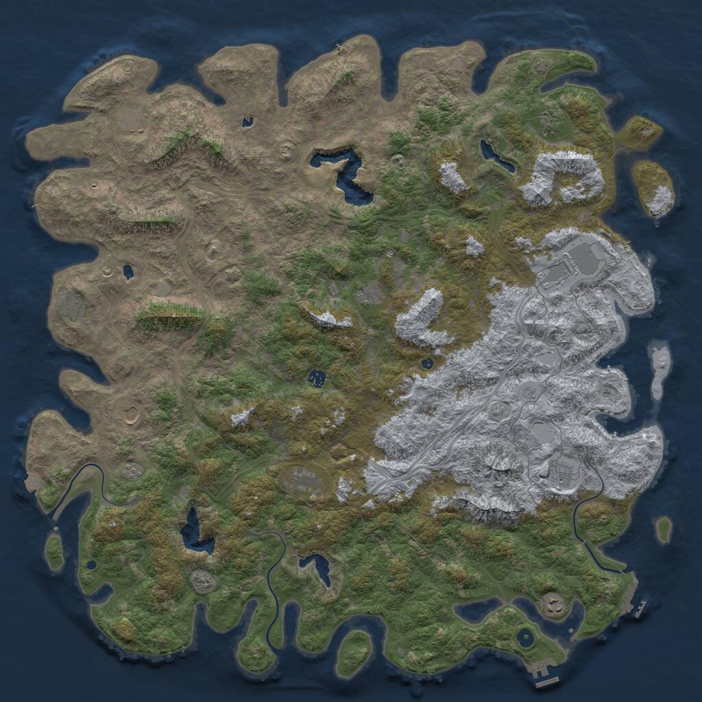 Rust Map: Procedural Map, Size: 6000, Seed: 31522, 17 Monuments