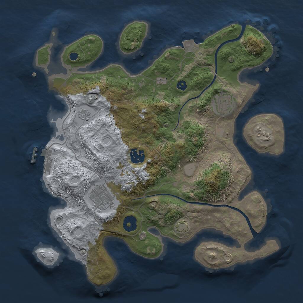 Rust Map: Procedural Map, Size: 3000, Seed: 3518920, 7 Monuments