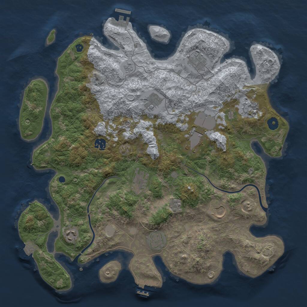 Rust Map: Procedural Map, Size: 3900, Seed: 31000, 16 Monuments