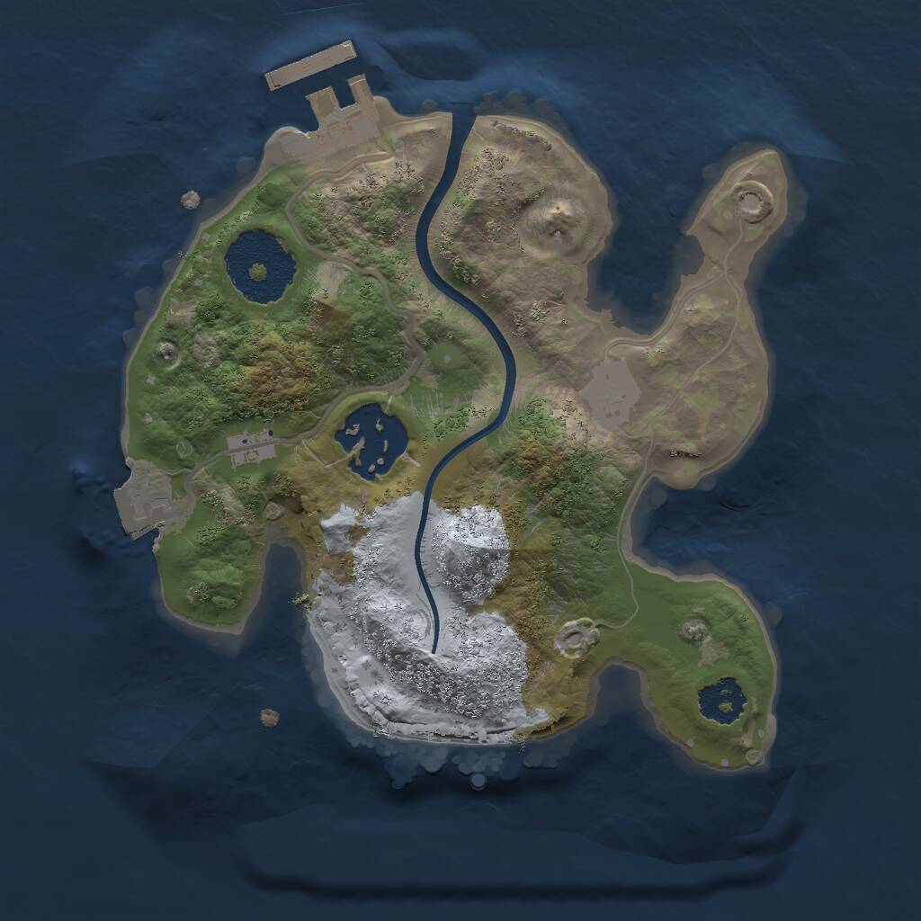 Rust Map: Procedural Map, Size: 2000, Seed: 1510465896, 3 Monuments