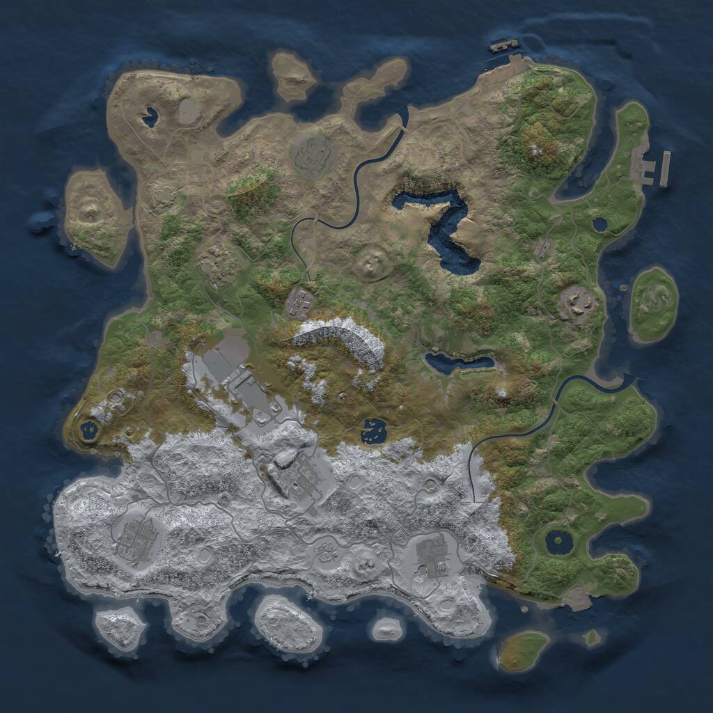 Rust Map: Procedural Map, Size: 4000, Seed: 8563991, 15 Monuments