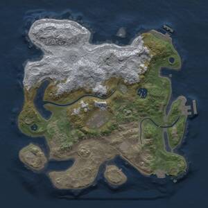 Thumbnail Rust Map: Procedural Map, Size: 3000, Seed: 703016, 9 Monuments