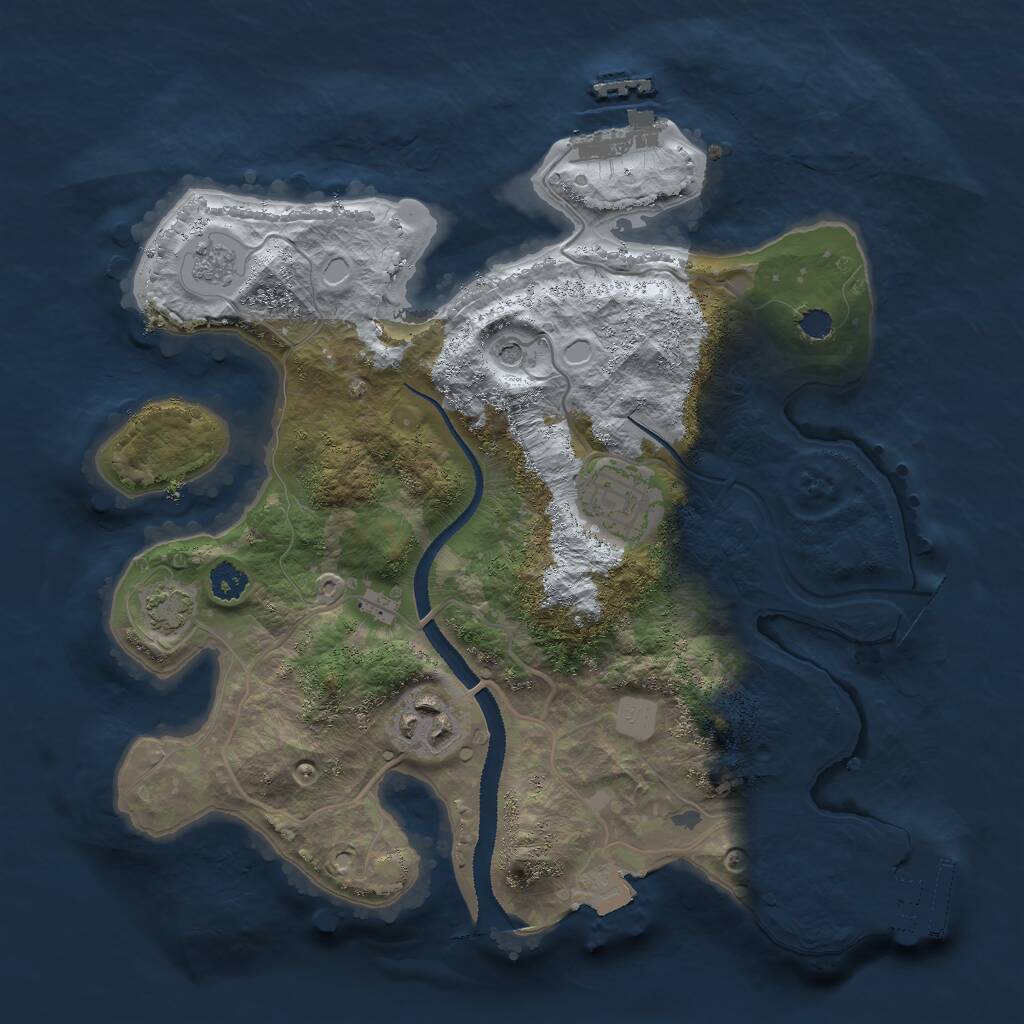 Rust Map: Procedural Map, Size: 2750, Seed: 7898, 8 Monuments