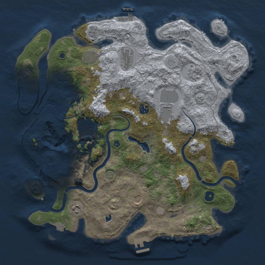 Rust Map: Procedural Map, Size: 4000, Seed: 1728596237, 15 Monuments