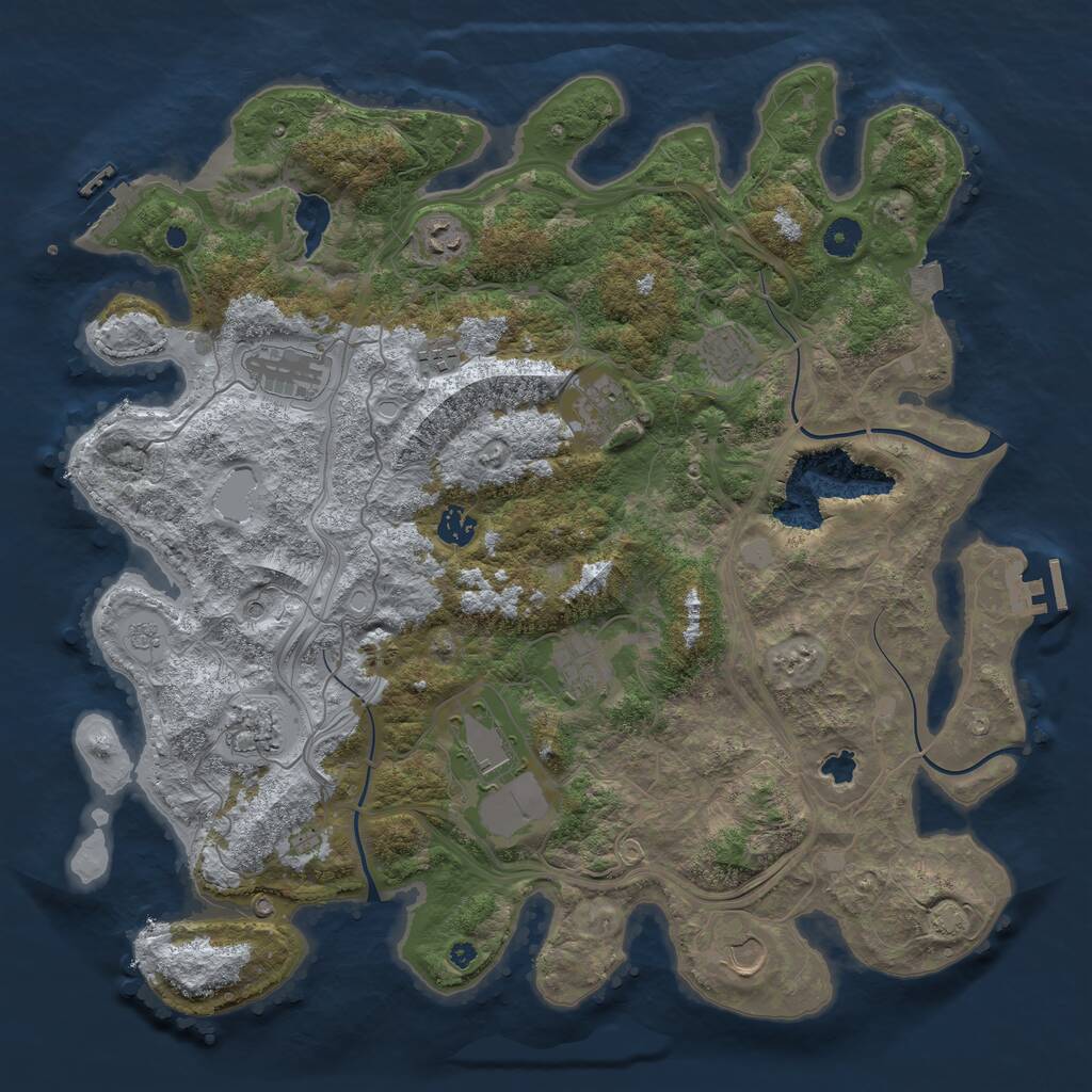Rust Map: Procedural Map, Size: 4250, Seed: 258800, 16 Monuments