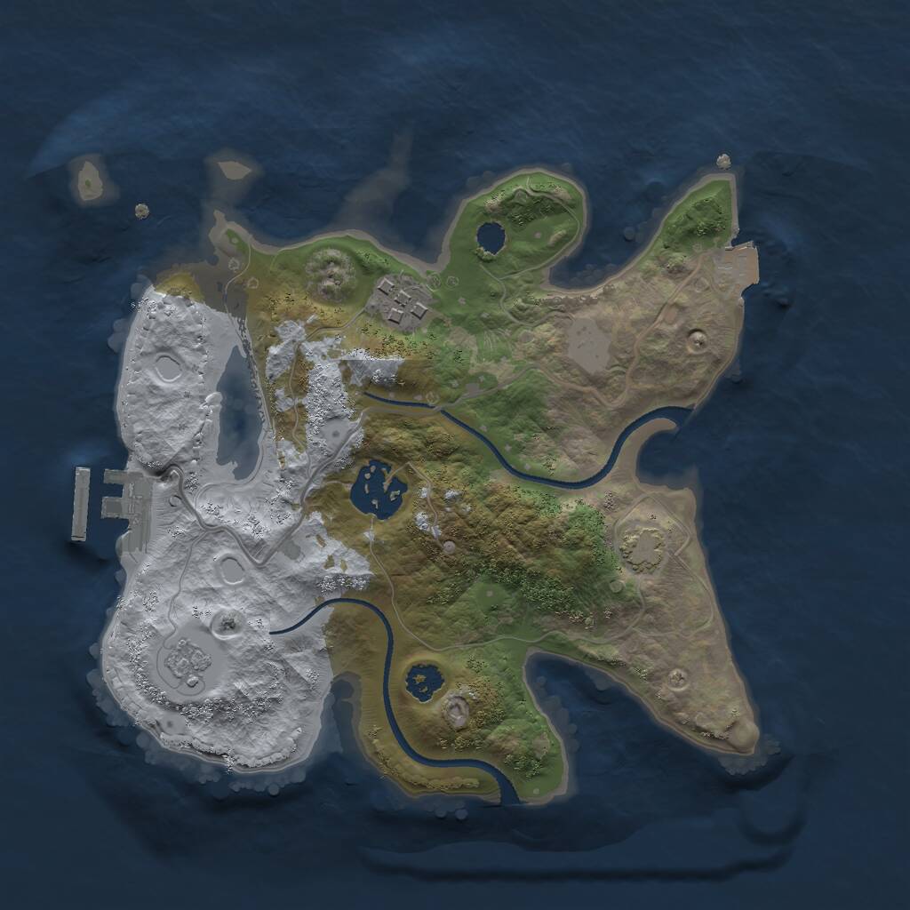 Rust Map: Procedural Map, Size: 2500, Seed: 6700, 6 Monuments