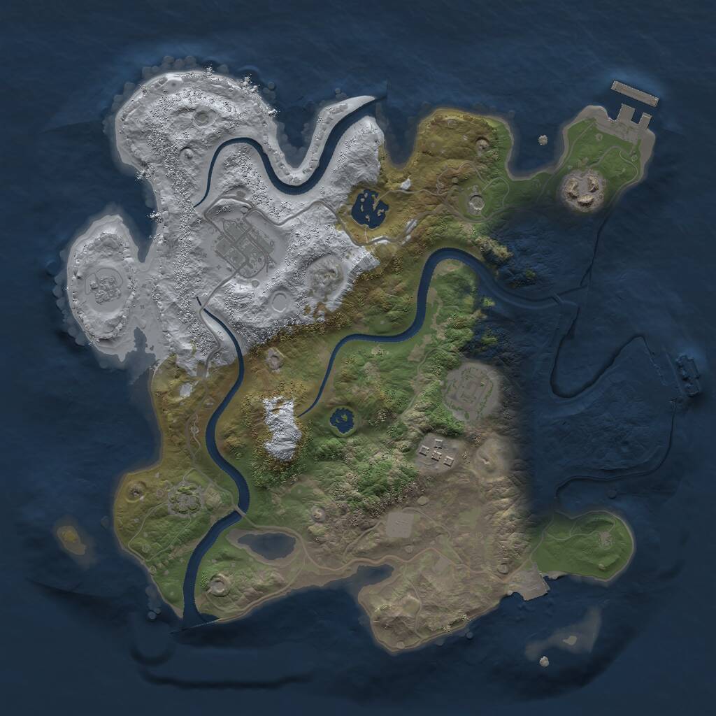 Rust Map: Procedural Map, Size: 3000, Seed: 37328267, 11 Monuments