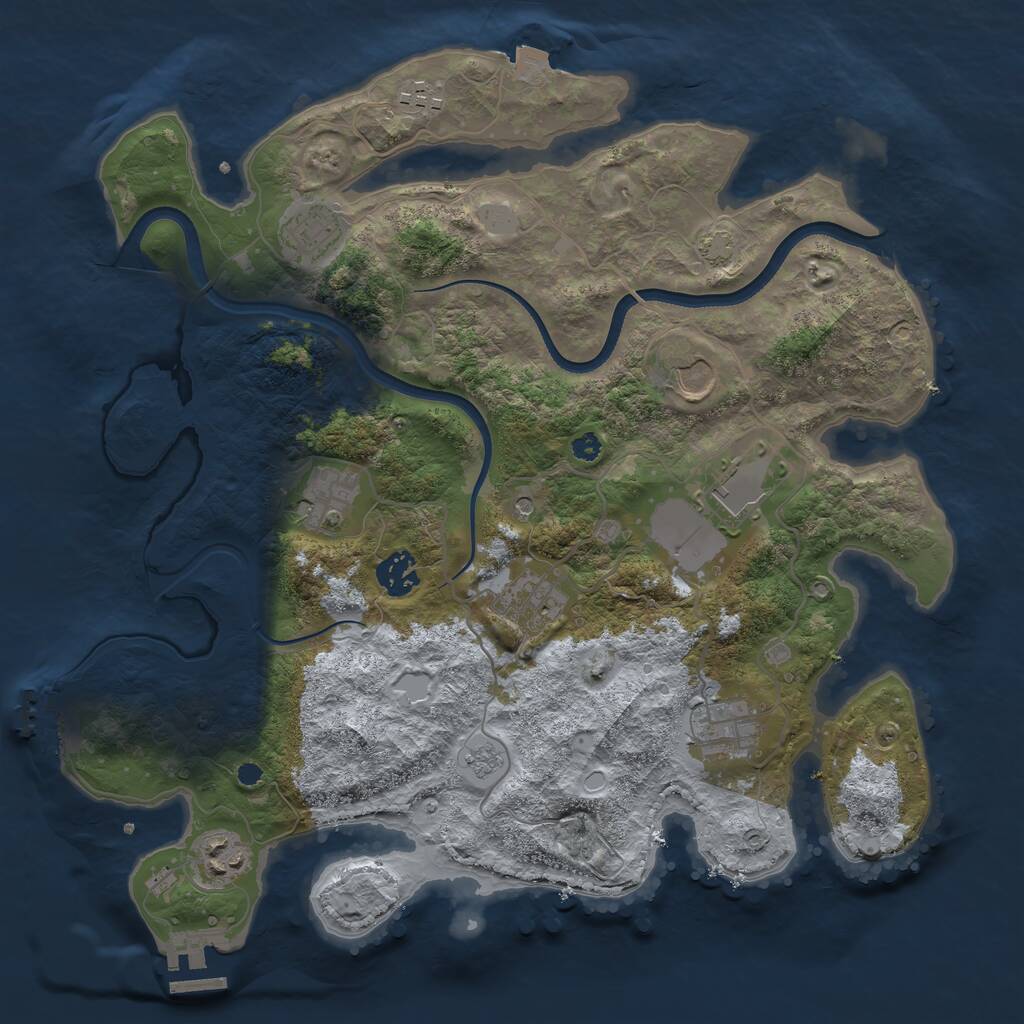 Rust Map: Procedural Map, Size: 3600, Seed: 69287, 15 Monuments