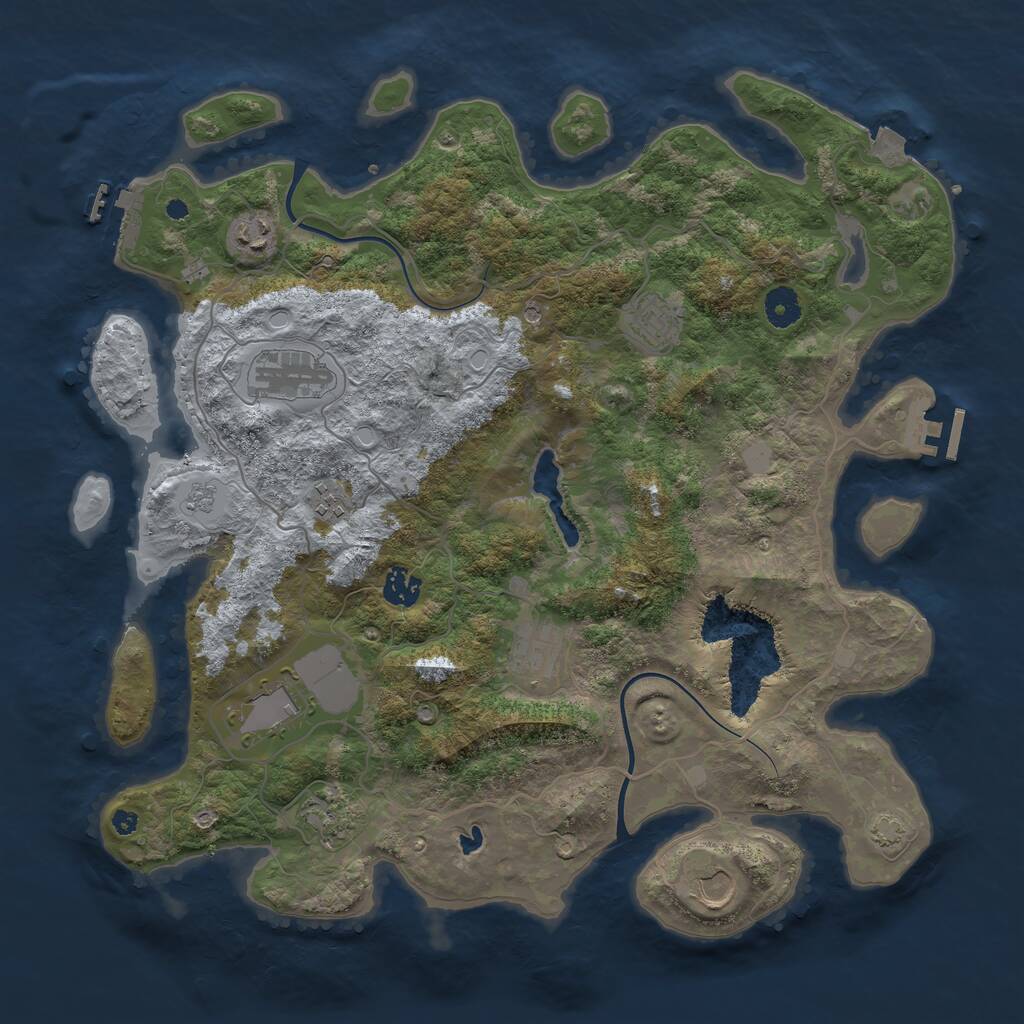 Rust Map: Procedural Map, Size: 4000, Seed: 513364358, 15 Monuments