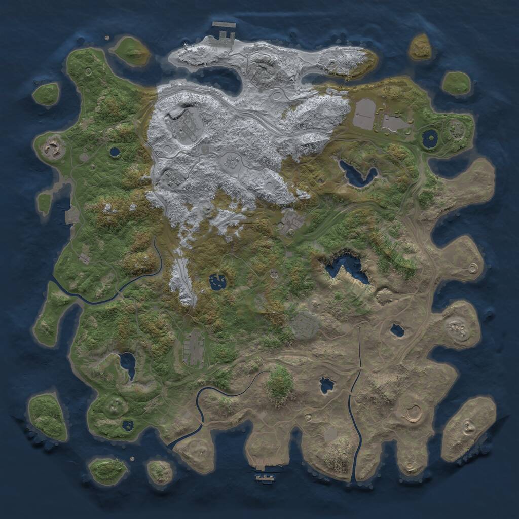 Rust Map: Procedural Map, Size: 4500, Seed: 1928357, 15 Monuments
