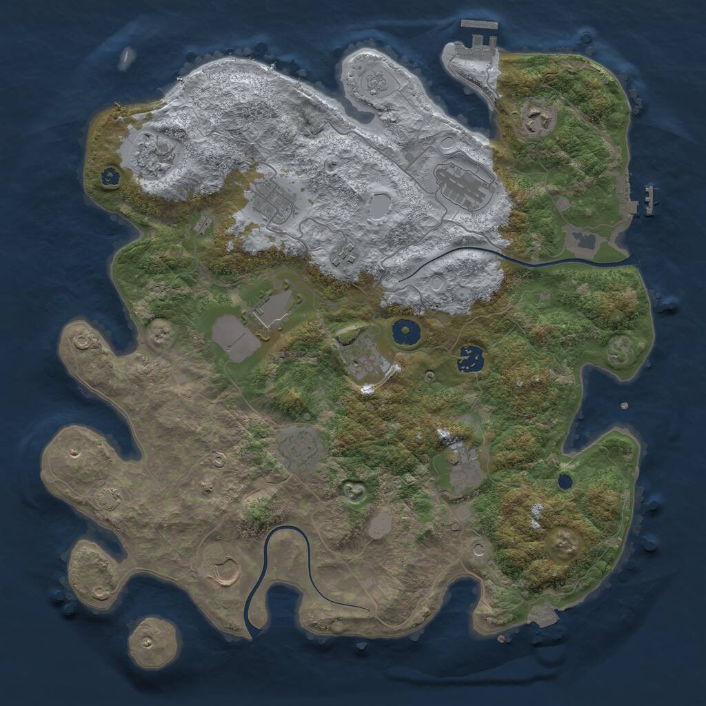 Rust Map: Procedural Map, Size: 3860, Seed: 1716428654, 17 Monuments
