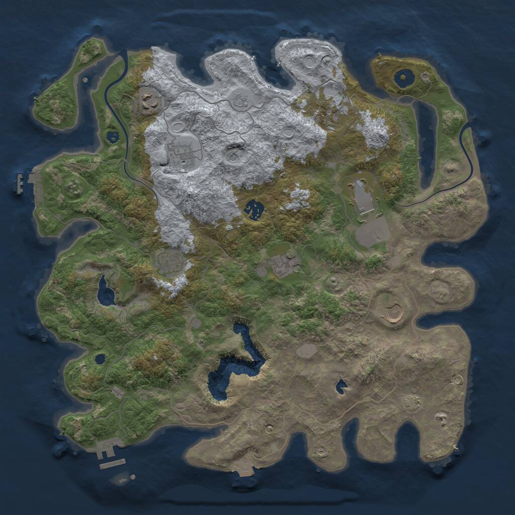 Rust Map: Procedural Map, Size: 4000, Seed: 92614437, 14 Monuments