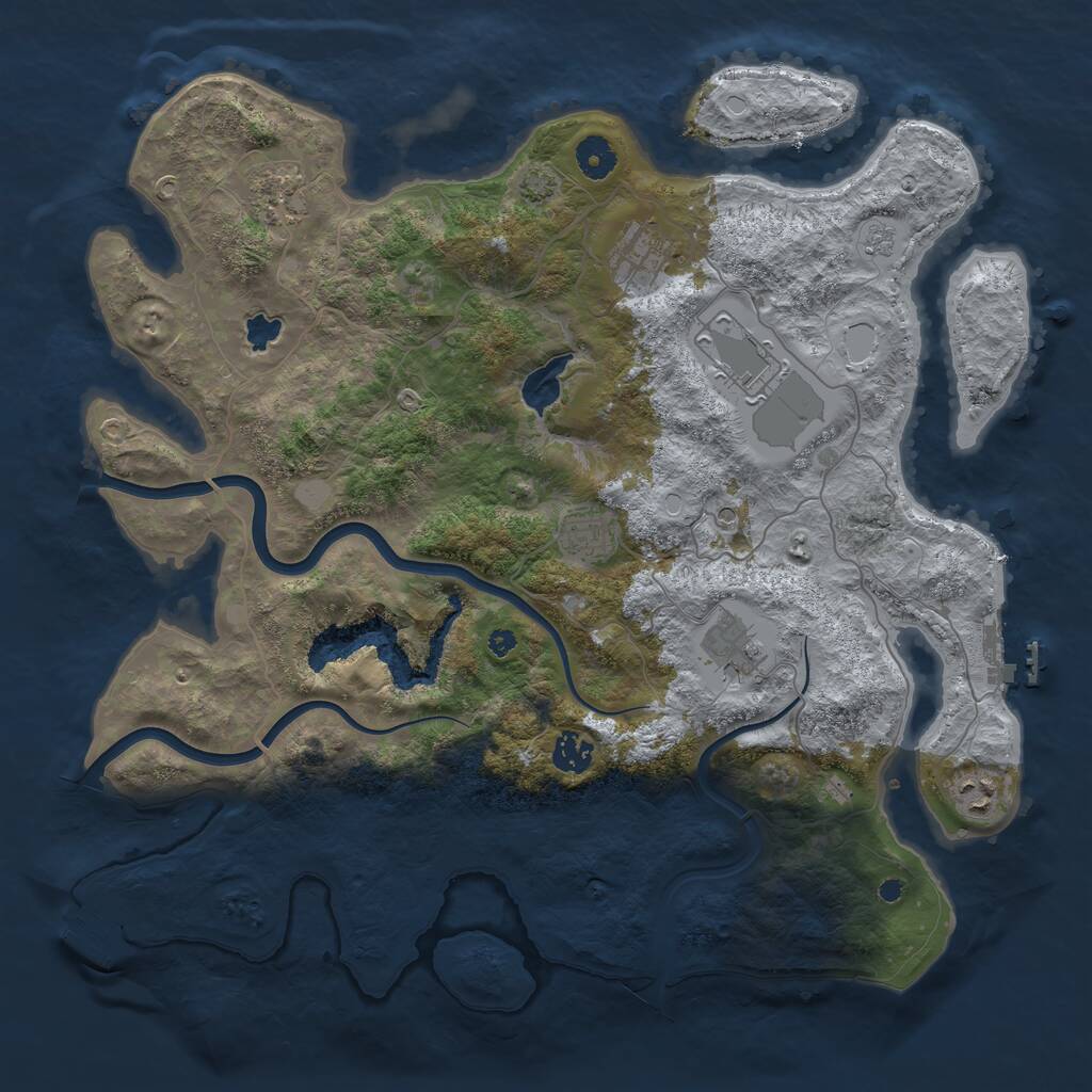 Rust Map: Procedural Map, Size: 4000, Seed: 1400575501, 13 Monuments