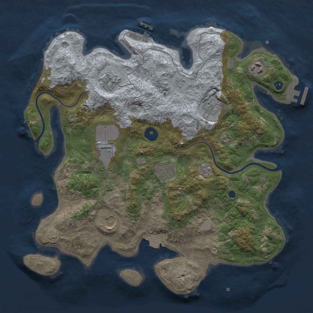 Rust Map: Procedural Map, Size: 3500, Seed: 1857904683, 13 Monuments