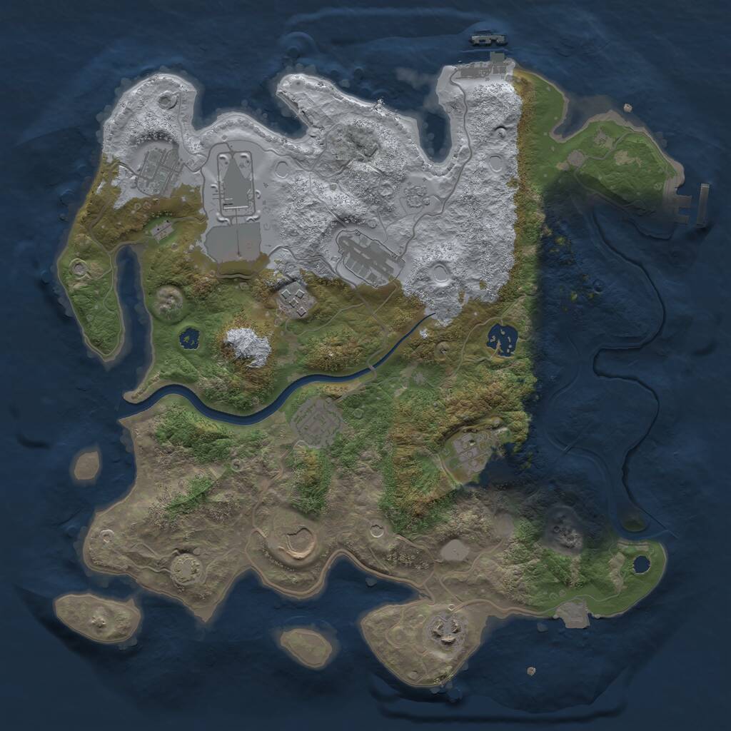 Rust Map: Procedural Map, Size: 3500, Seed: 1857904683, 15 Monuments