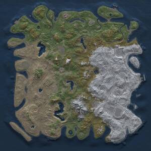 Thumbnail Rust Map: Procedural Map, Size: 5000, Seed: 1401866795, 17 Monuments
