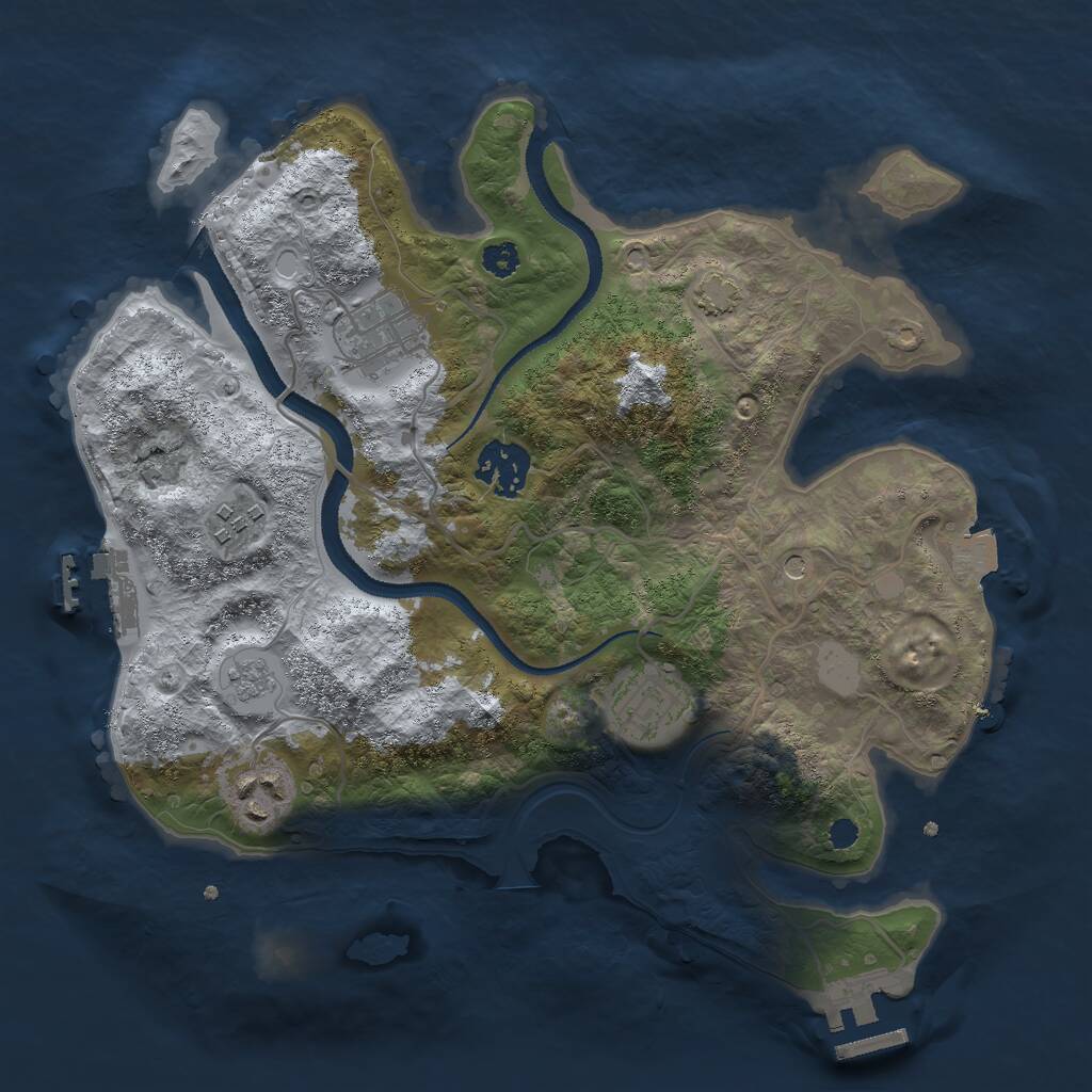 Rust Map: Procedural Map, Size: 3000, Seed: 873638232, 11 Monuments
