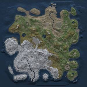 Thumbnail Rust Map: Procedural Map, Size: 3500, Seed: 93211067, 13 Monuments