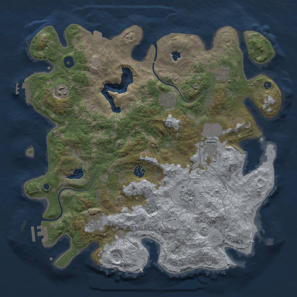 Rust Map: Procedural Map, Size: 4000, Seed: 96069, 14 Monuments