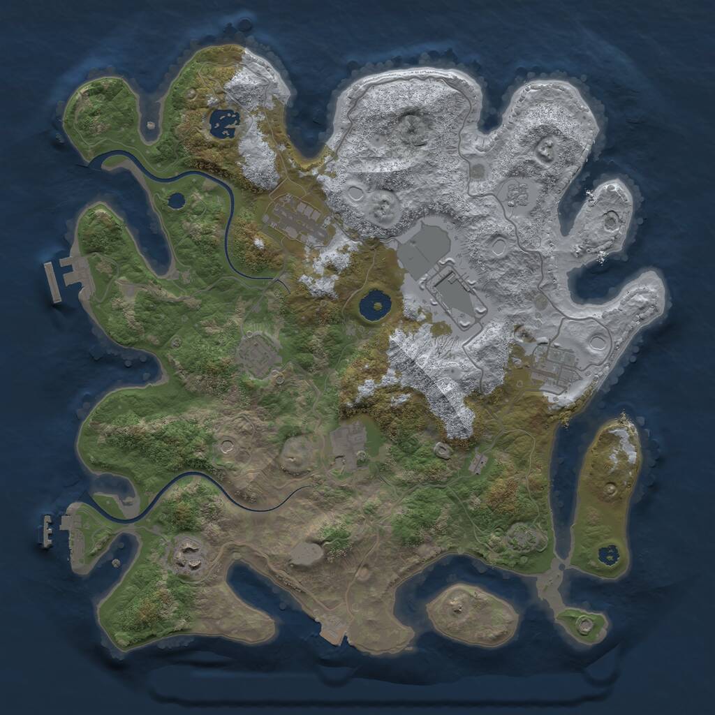 Rust Map: Procedural Map, Size: 3500, Seed: 15888806, 13 Monuments