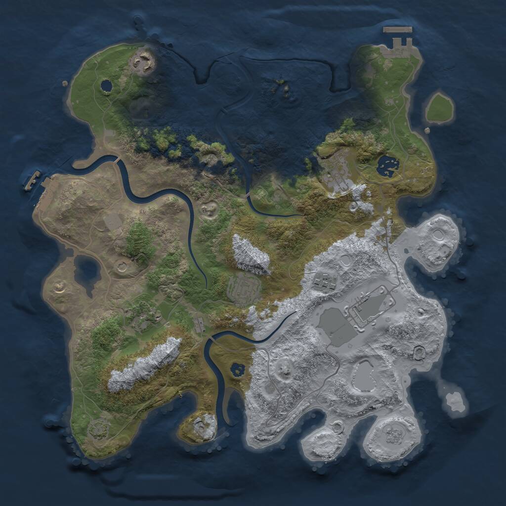 Rust Map: Procedural Map, Size: 3500, Seed: 61278164, 13 Monuments