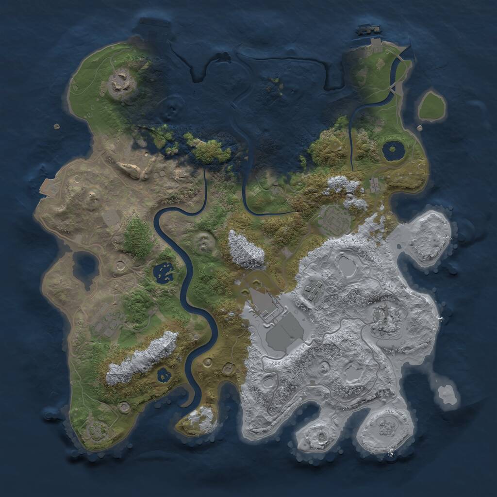 Rust Map: Procedural Map, Size: 3500, Seed: 61278164, 14 Monuments