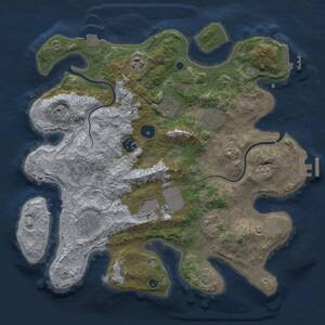 Thumbnail Rust Map: Procedural Map, Size: 3500, Seed: 13320869, 14 Monuments