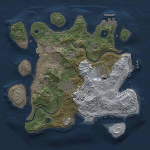 Thumbnail Rust Map: Procedural Map, Size: 3000, Seed: 1895715781, 9 Monuments