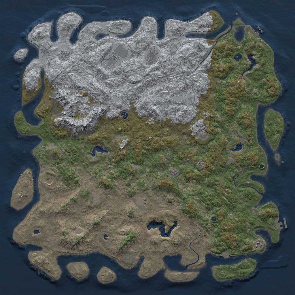 Rust Map: Procedural Map, Size: 6000, Seed: 3123643, 17 Monuments